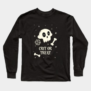 Crit or Treat Halloween Trick or Treat Polyhedral D20 Dice Long Sleeve T-Shirt